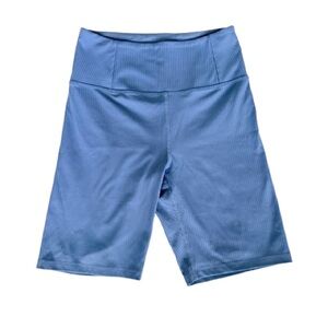 Girlfriend Collective blue bike shorts